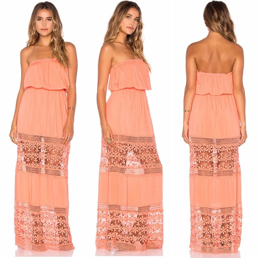 NWT 6 Shore Road Blush Strapless Maxi Dress - Women's S
